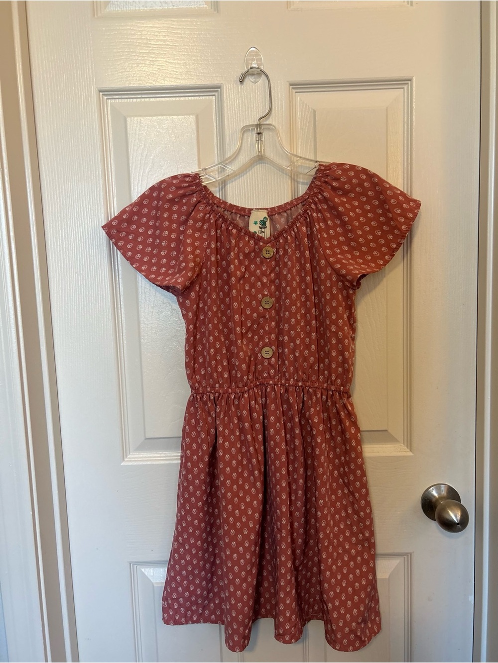Lily Bleu Rust Floral Button-Front Casual Dress